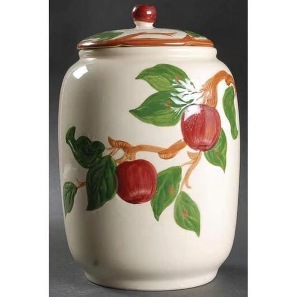 Franciscan Apple Cookie Jar w/ Lid Television Mark USA 1964 Excellent Condition